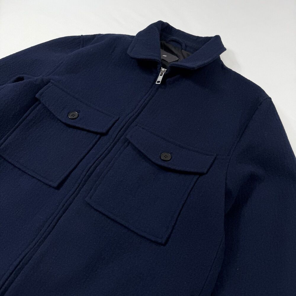 H&M Wool Blend Jacket Men's MEDIUM Zip Front Utility Minimalist Shacket